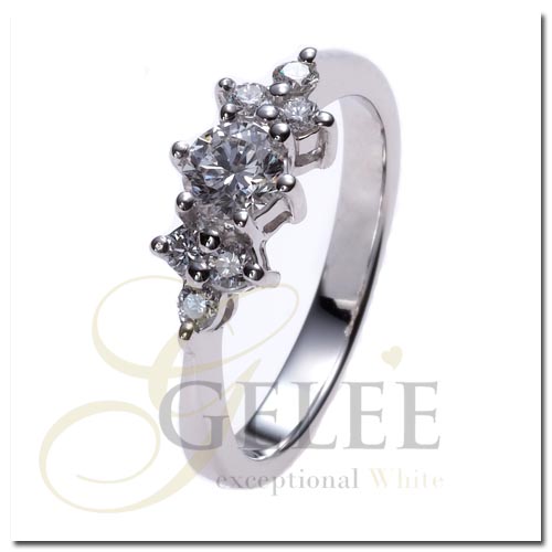 แหวนเพชร:R0065 diamond เพชรร่วง เพชรแท้ เพชรน้ำ 100 99 98 เพชร heart and arrow เพชร heart & arrow เพชรมีใบเซอร์ GIA HRD IGI